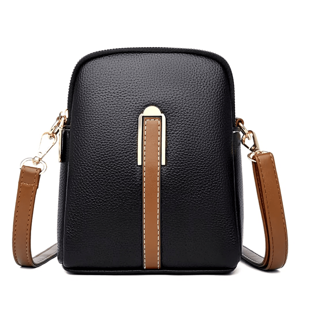 Bolsa de Ombro Fendy Original: Feita em Couro Bolsa Ombro MRL-172 Miralleve Preta 