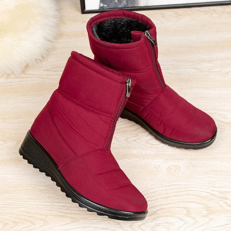 Bota de Outono Jana Peluciada Impermeável - Direto Da Fábrica! Bota Outono MRL-113 Miralleve Vinho 33 