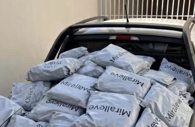 Cada envio sai na embalagem própria Miralleve, a caminho de todo o Brasil.