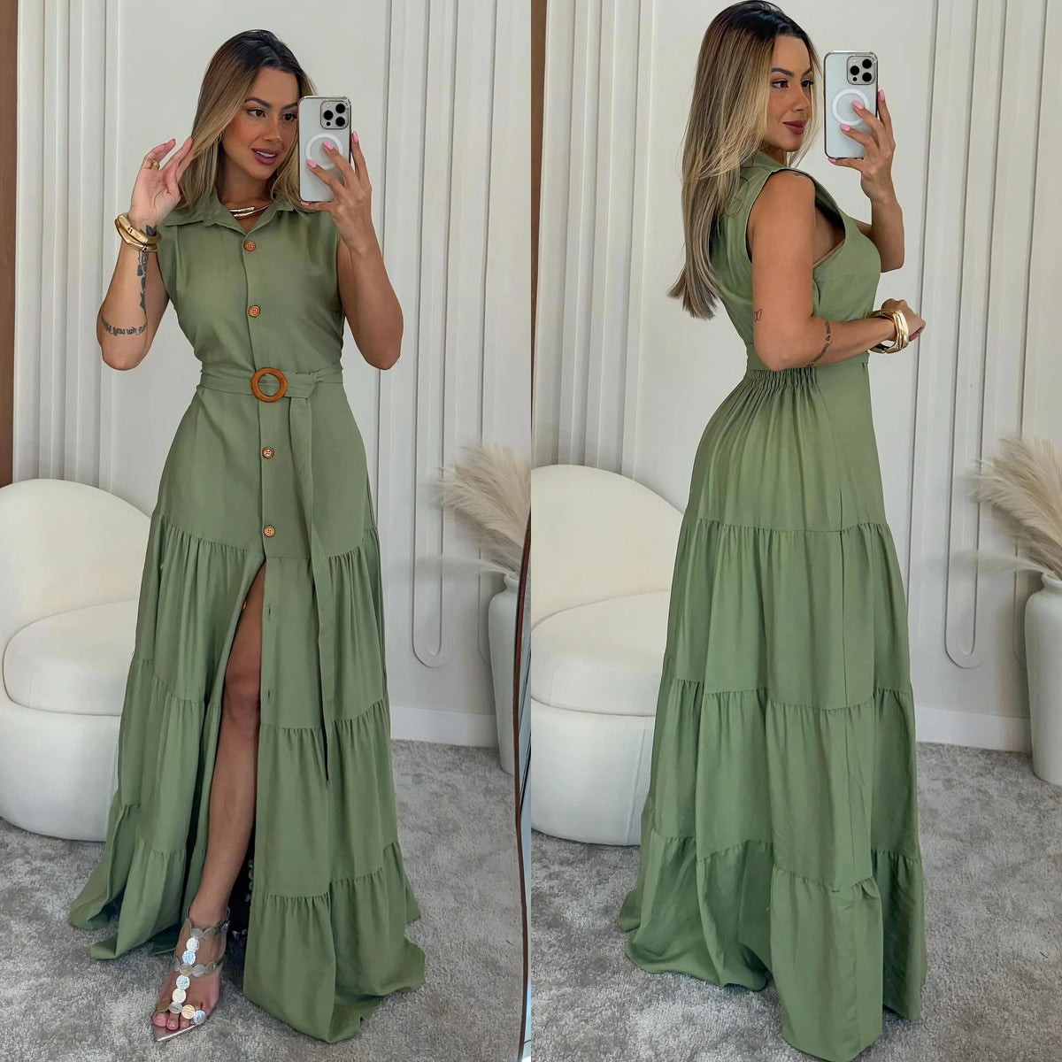 Vestido Layana Vestido Layana MRL-040 Miralleve PP Verde 