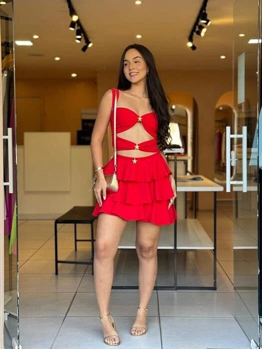Vestido Lívia Vestido Lívia MRL-181 Miralleve PP Vermelho 